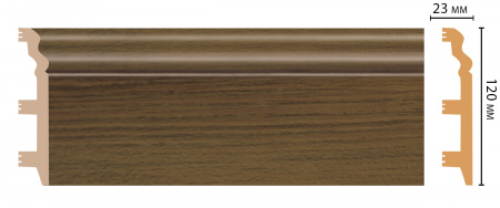 Плинтус напольный Decomaster D233-88 ШК/8 120х23х2400 мм